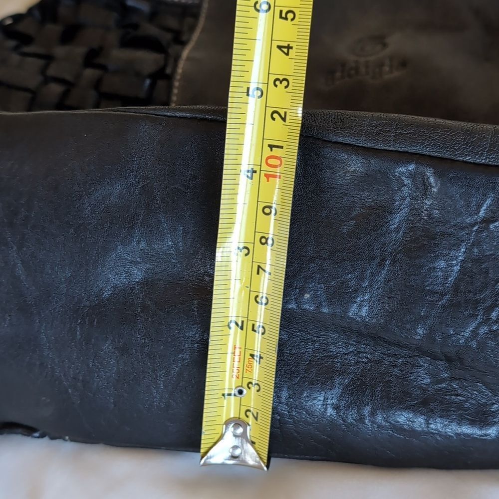 Black Basket Weave 🖤Leather Hobo Bag -Gidigio Italian Made - Picture 14 of 16